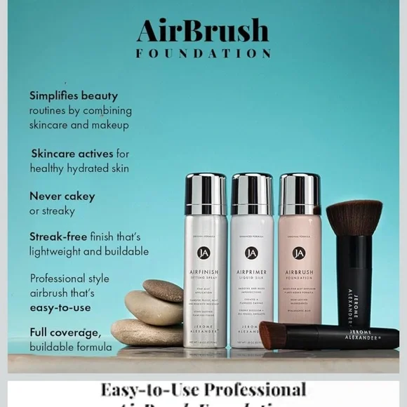 Jerome Alexander Airbrush Foundation Set Complete 5pc Spray Makeup Set (Medium) - Picture 6 of 7